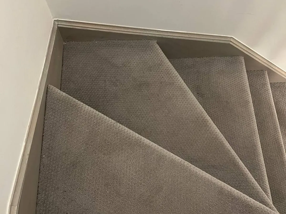 A cleaned staircase landing and turn
